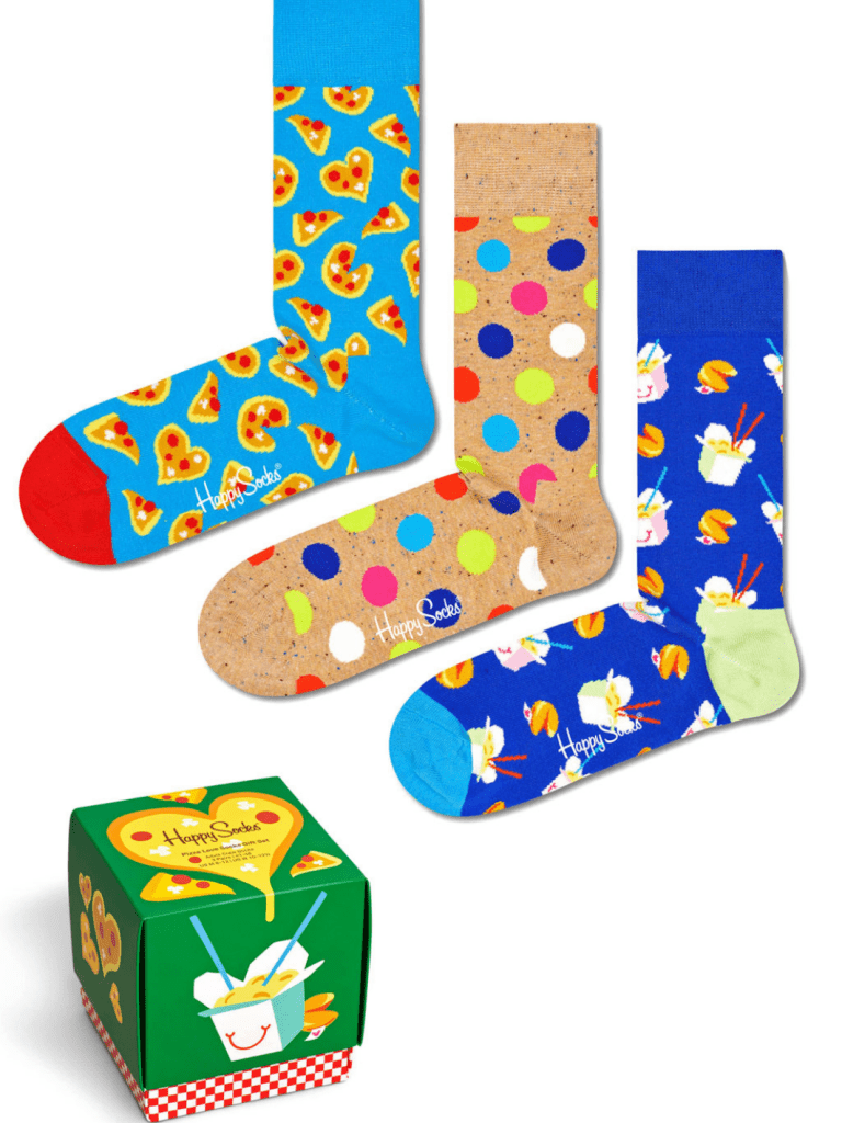 3 - Pack Happy Socks Love Pizza Sok 41 - 46 Happy Socks