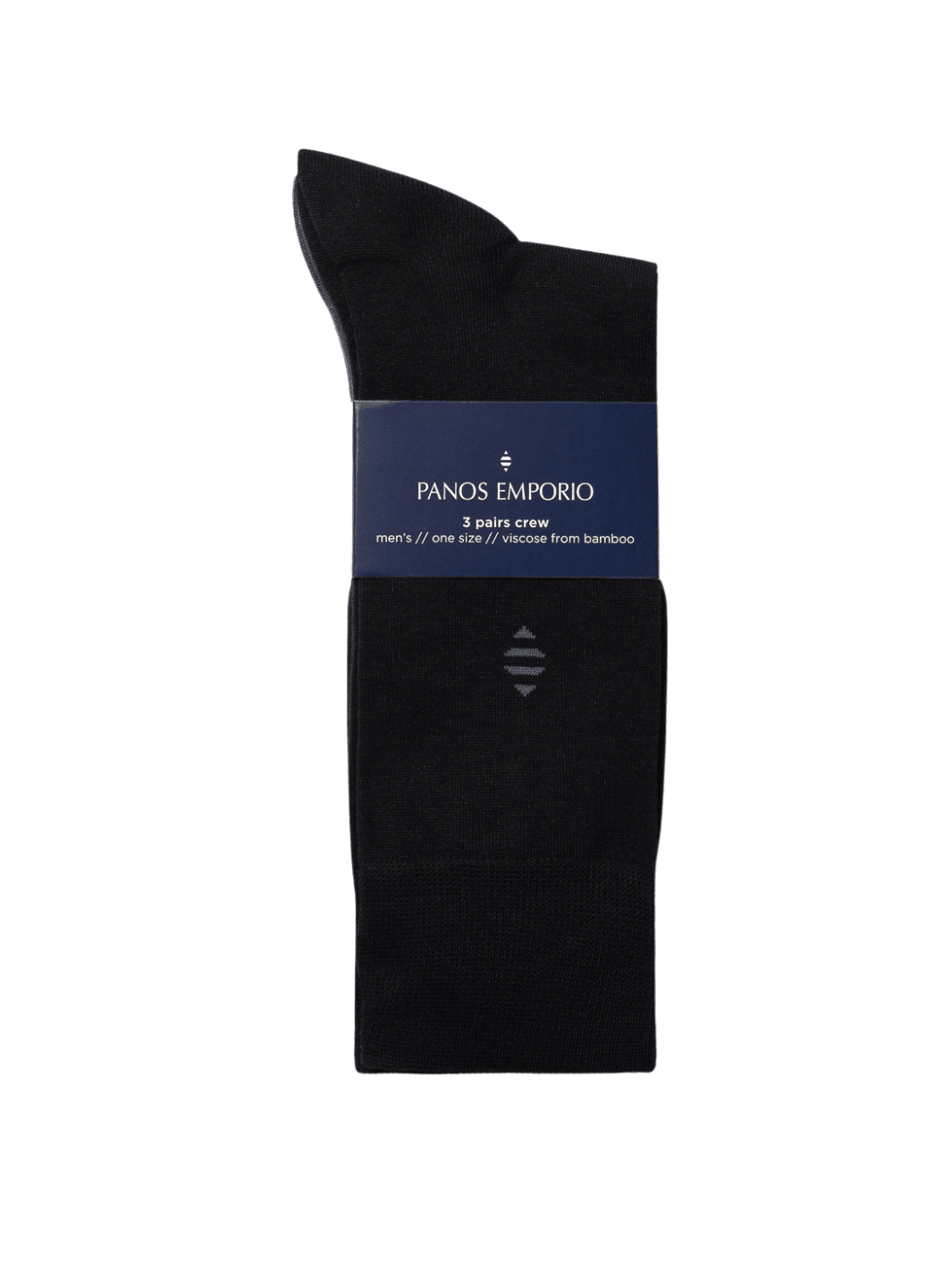 3-Pack Sorte Panos Emporio Bambus Strømper Til Herrer 40 - 46 ONE SIZE Panos Emporio