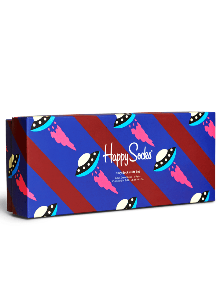 4 - Pack Happy Socks Gaveæske I Blå Farver 36 - 40 Happy Socks