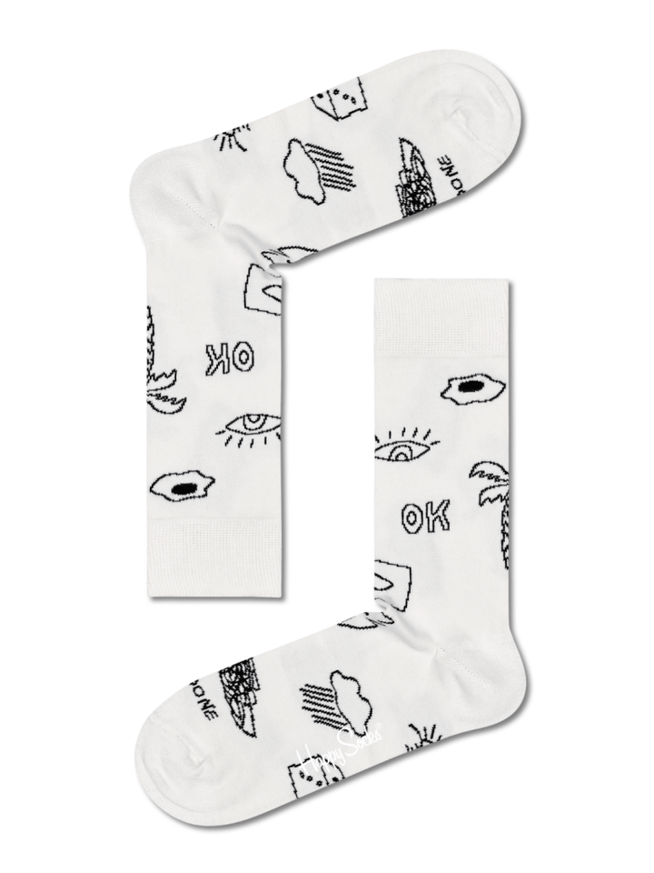 4 - Pack Happy Socks Sort/Hvid Gaveæske Til Hende 36 - 40 Happy Socks