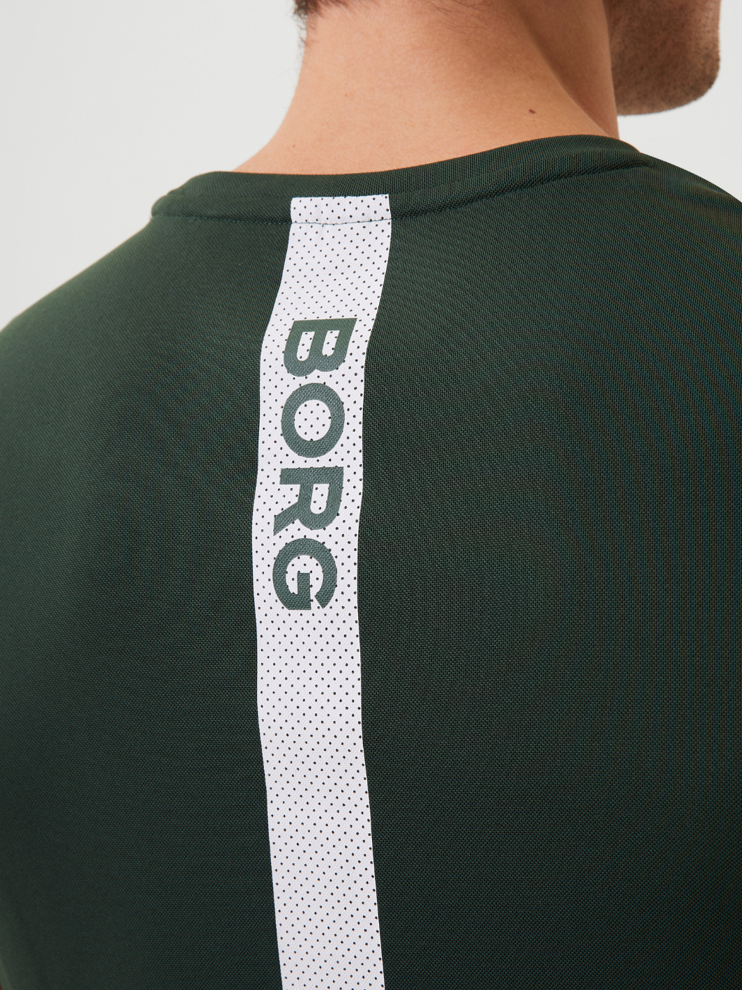 Armygrøn Björn Borg Performance Stripe T-Shirt