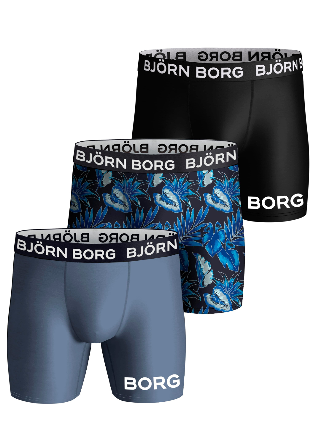 Blå 3-Pack Björn Borg Performance Boxershorts