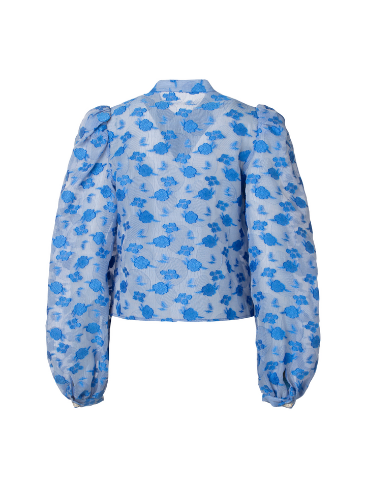 Blå Dolina Custommade Skjorte Med Blomstermønster