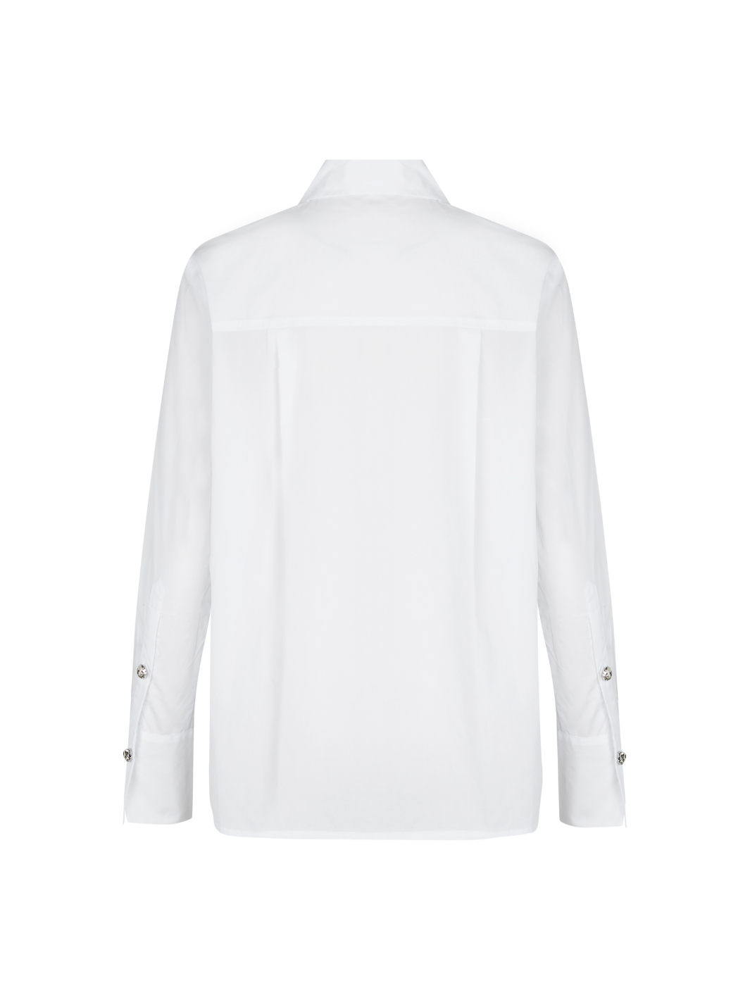 Hvid Bri Solid Custommade Skjorte Med Sølvknapper