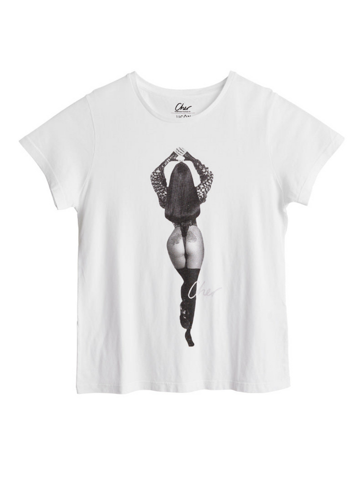 Hvid Icôn Cher Poze Dame T-Shirt