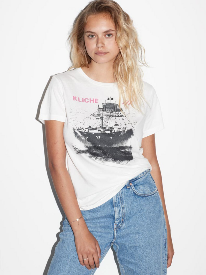 Hvid Icôn Kliché "Supertanker" Dame T-Shirt