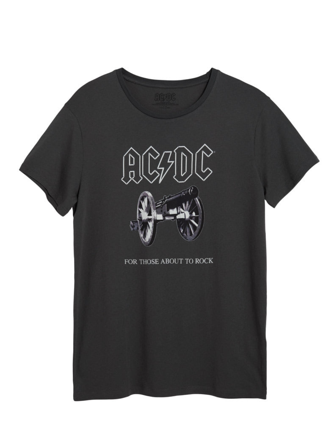 Koksgrå Herre Icôn AC/DC "For Those About to Rock" Slim T-Shirt