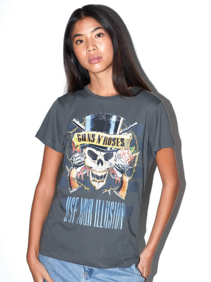 Koksgrå Icôn Dame Guns N' Roses Skull T-Shirt