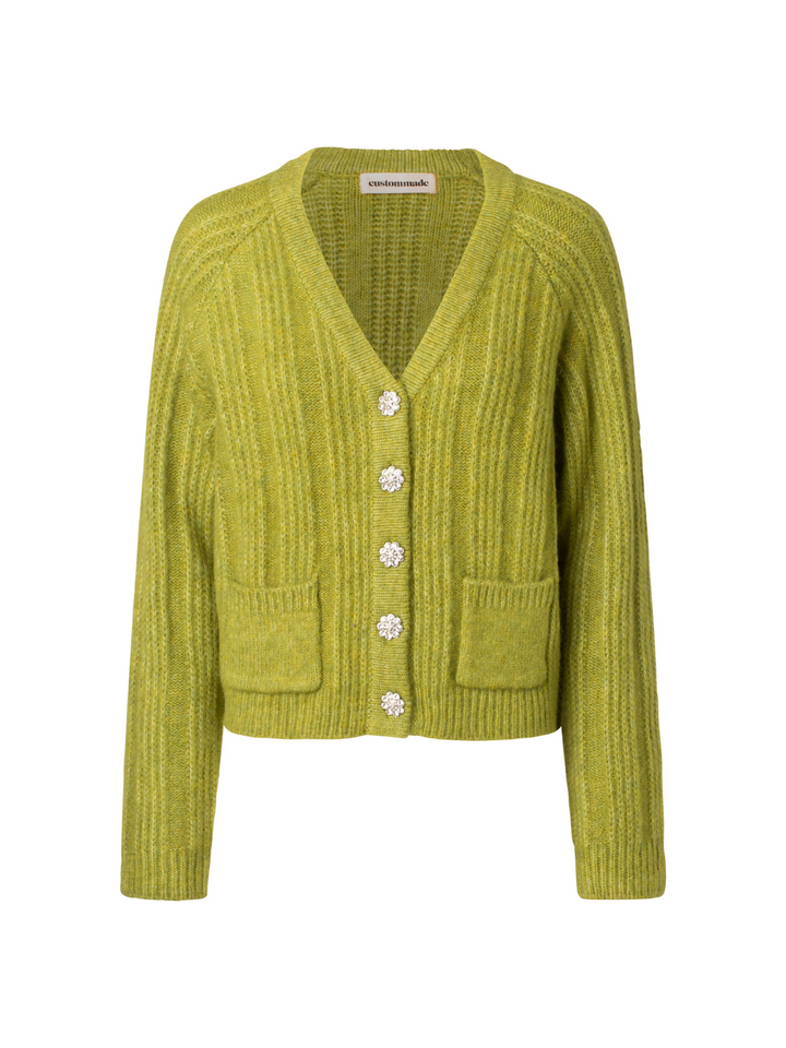 Limefarvet Vanora Custommade Strik Cardigan