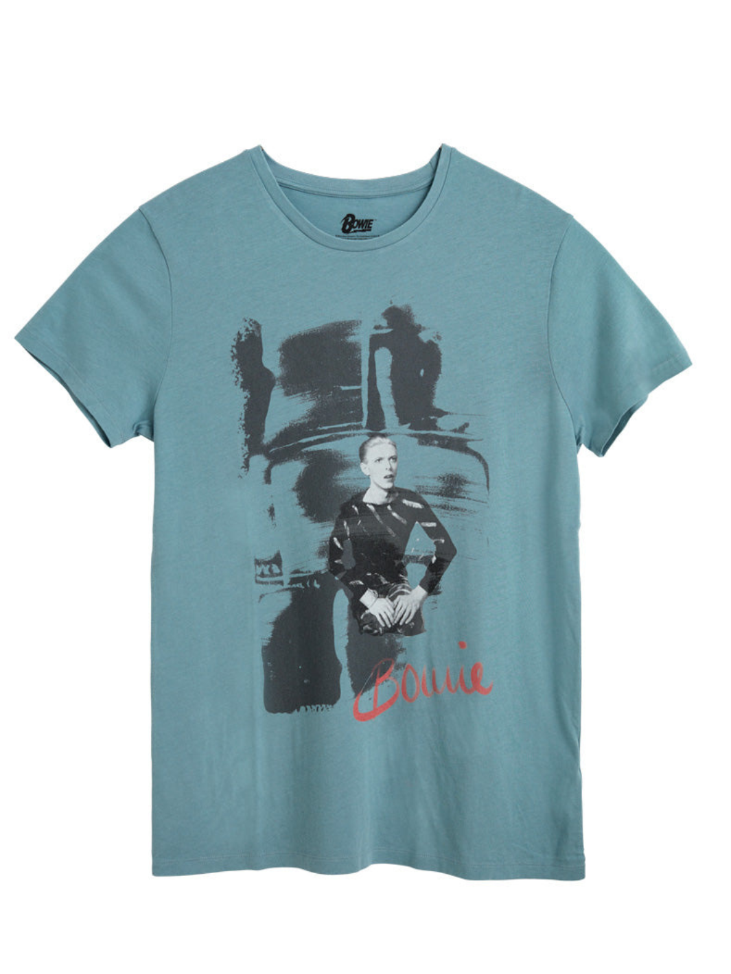 Lys Blå Icôn David Bowie Wave Herre T-Shirt