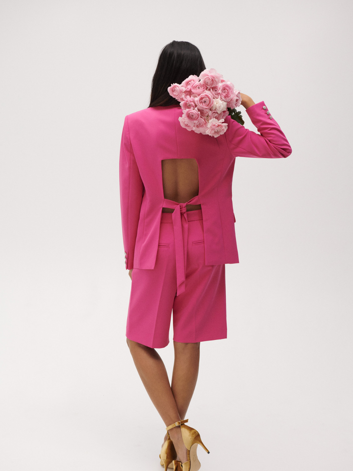 Pink Georgette Custommade Blazer