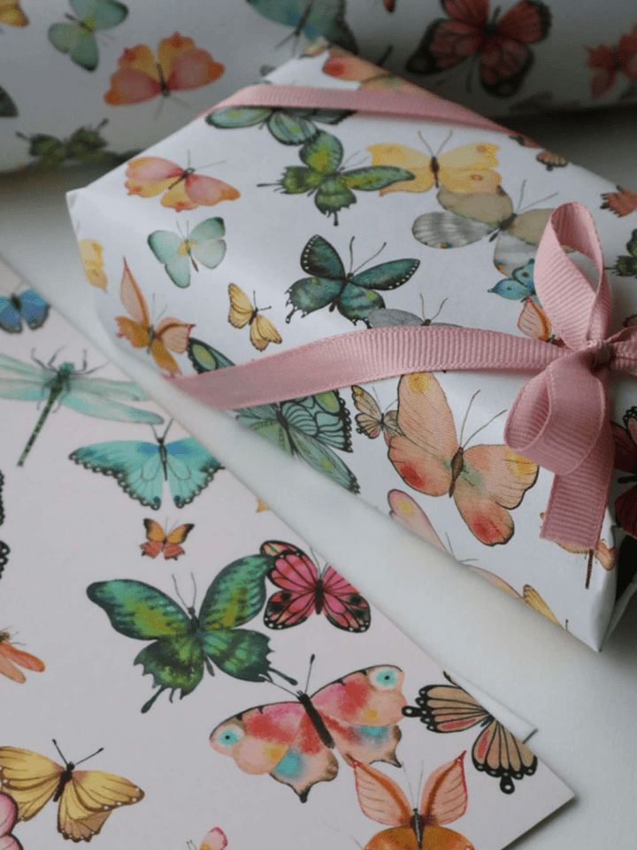 All By Voss Gavepapir, 5 m, Butterflies All By Voss