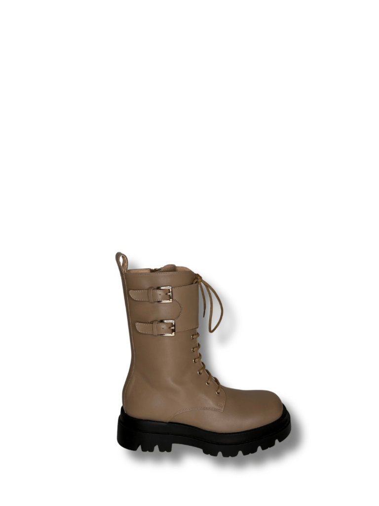 Apair Beige Militær Støvle 35 Apair