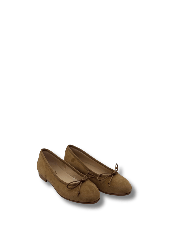 Apair Brun Ruskind Ballerina Med Sløjfe 35 Apair