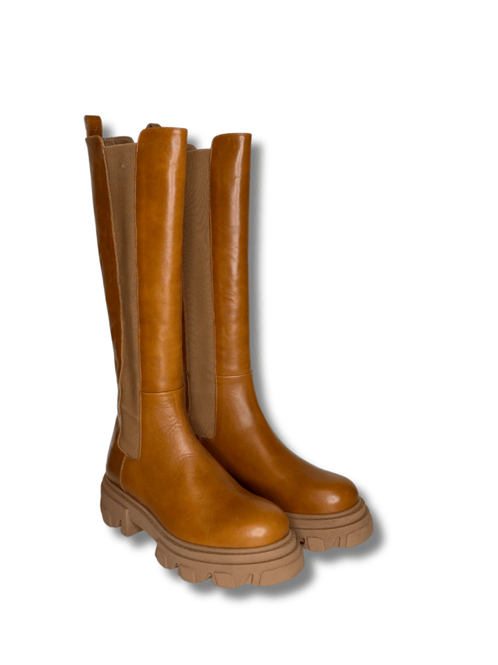 Apair Lang Chunky Brun Støvle 36 Apair