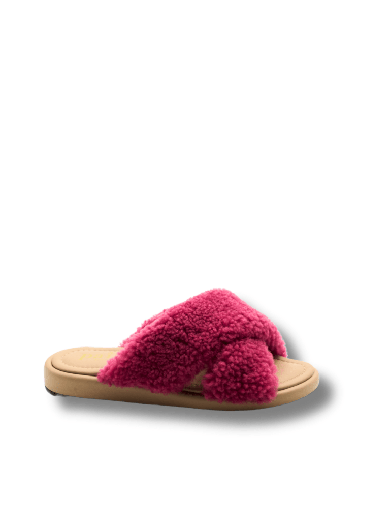 Apair Pink Shearling Sandal 35 Apair