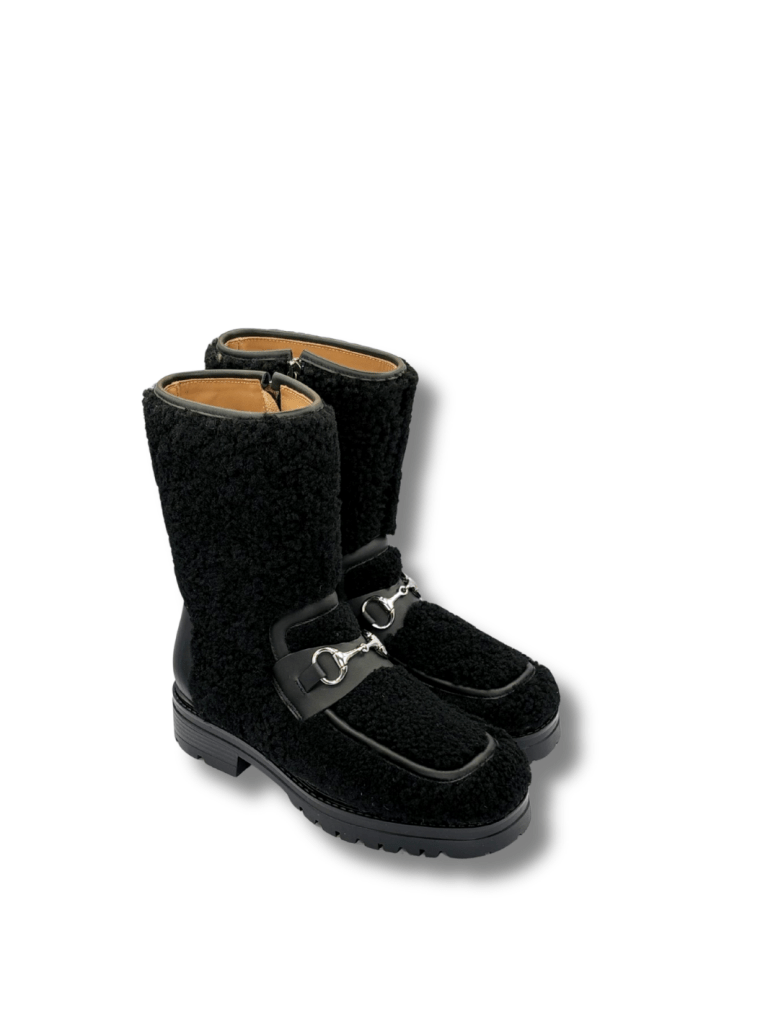 Apair Sort Greve Shearling Støvle 35 Apair