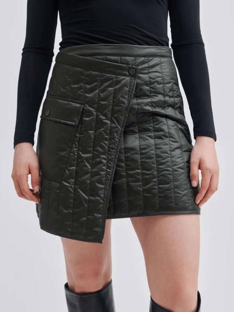 Armygrøn Kort Second Female Quilly Termo Nederdel XS Second Female