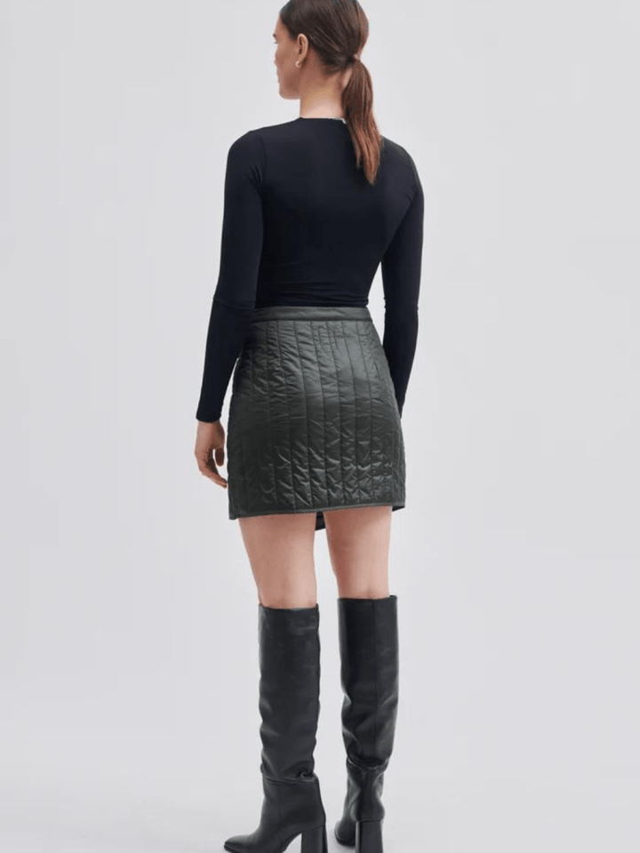 Armygrøn Kort Second Female Quilly Termo Nederdel XS Second Female