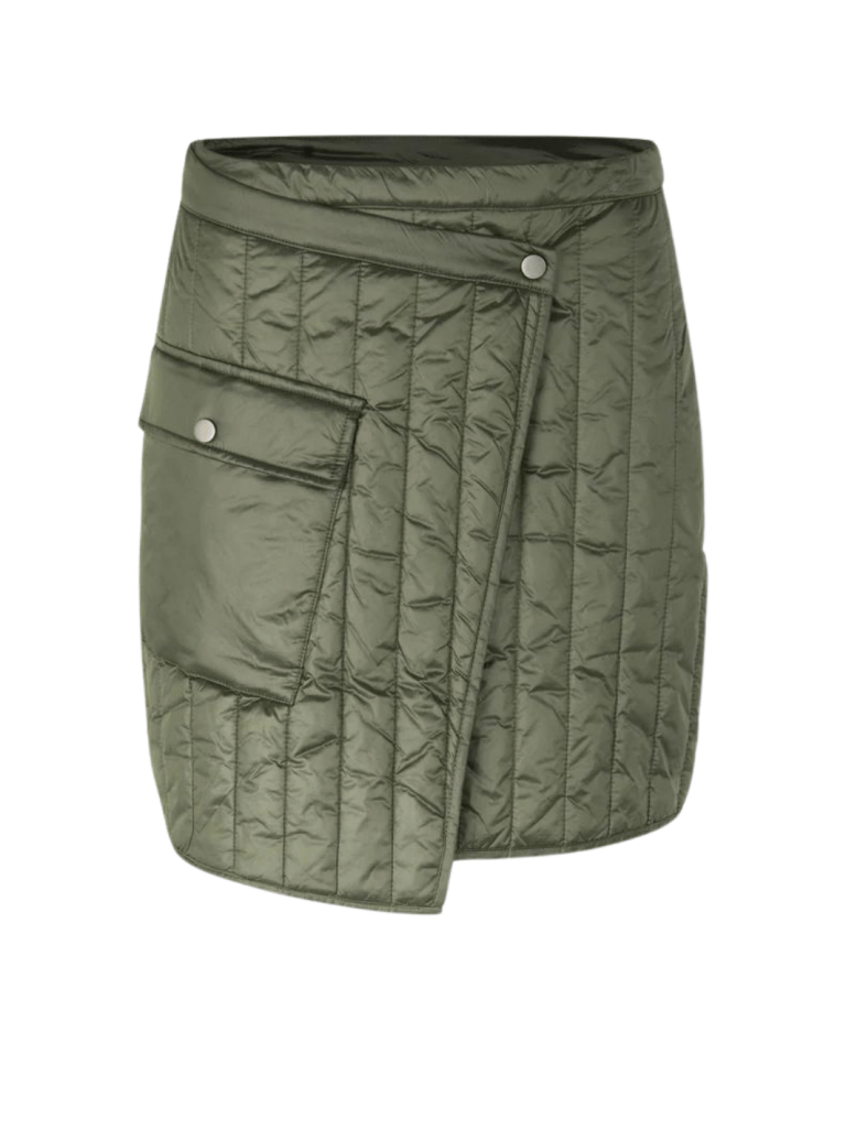 Armygrøn Kort Second Female Quilly Termo Nederdel XS Second Female