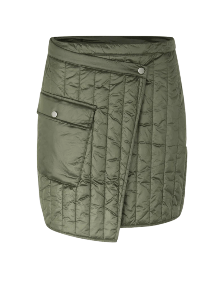 Armygrøn Kort Second Female Quilly Termo Nederdel XS Second Female