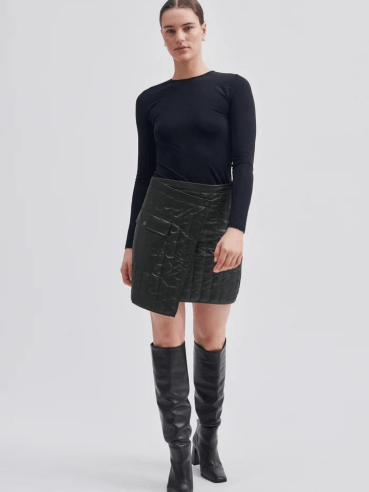 Armygrøn Kort Second Female Quilly Termo Nederdel XS Second Female