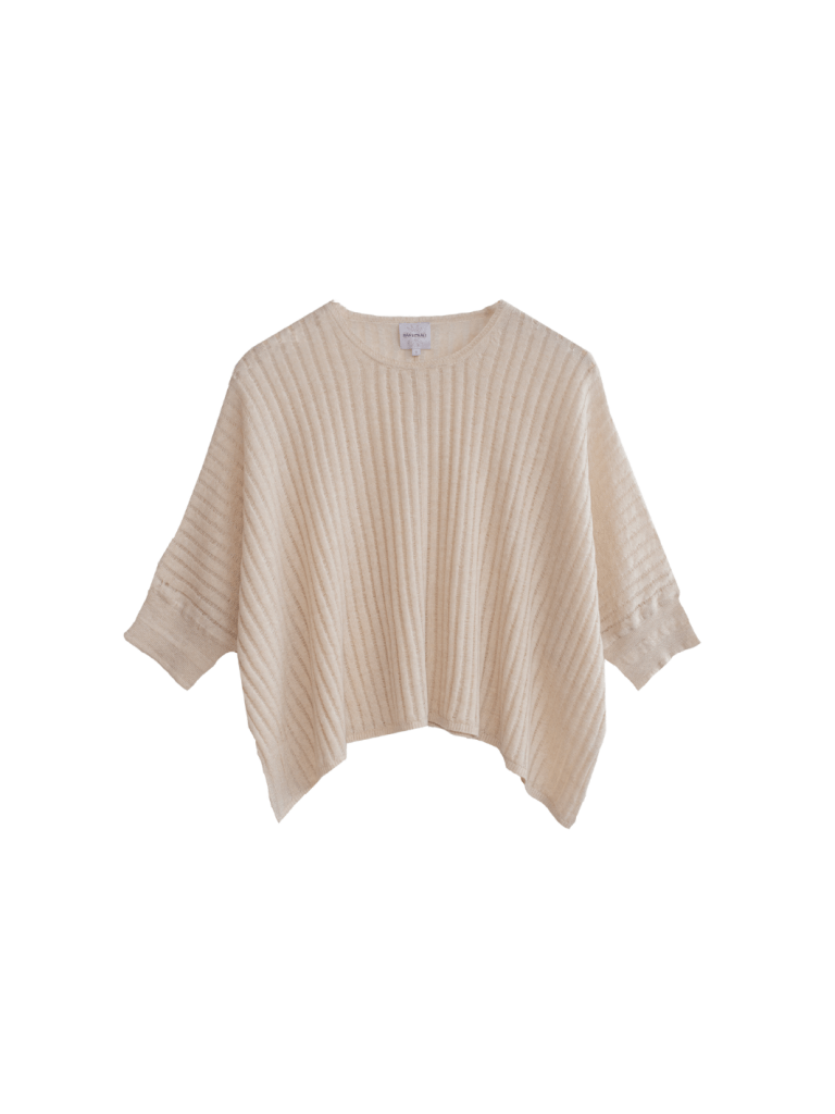 Beige Agnes Månestråle Strik T-Shirt 0/XS Månestråle