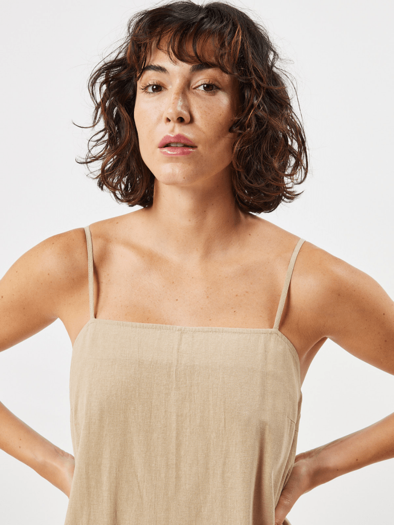 Beige Lang Vikilino Minimum kjole 36 Minimum