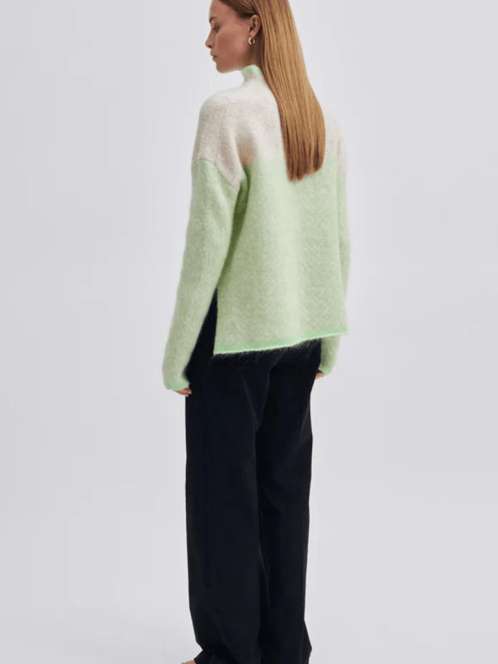 Beige - Neongrøn Second Female Herrin Strik XS Second Female