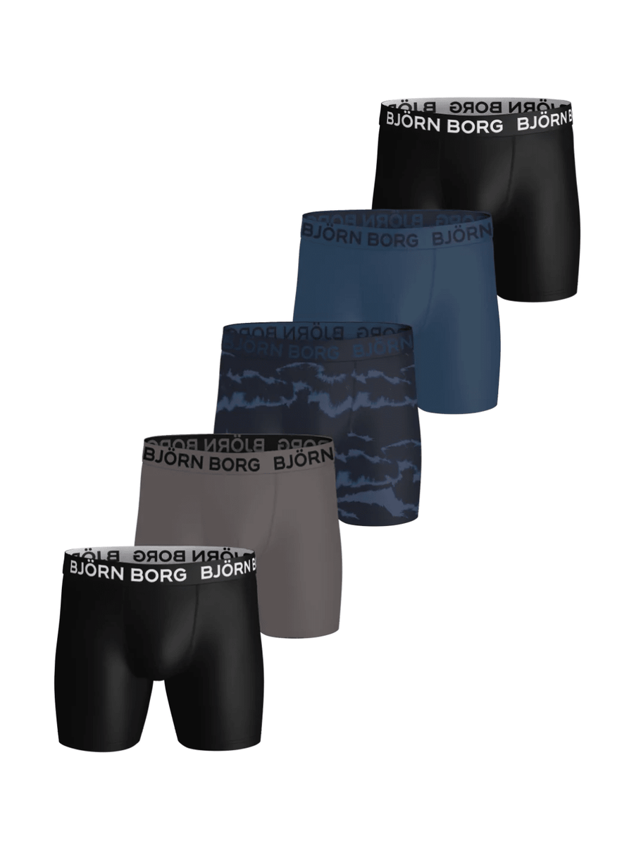 Björn Borg 5 - Pack Mørke Performance Boxer Shorts M Björn Borg