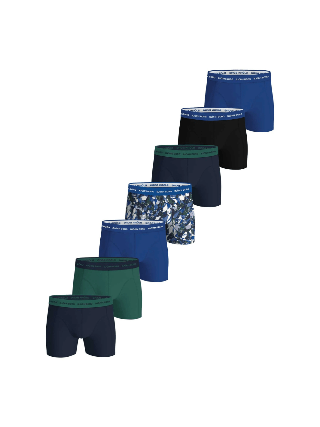 Björn Borg 7-Pack Multifarvet Boxershorts Blå - Sort - Grøn M Björn Borg