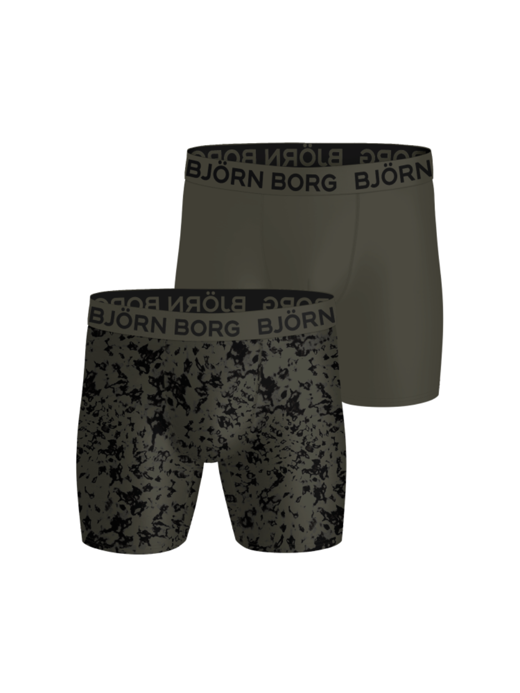 2-pack armygrønne performance boxershorts i strækbar mikrofiber med Hydro Pro-teknologi og flade sømme for maksimal komfort.