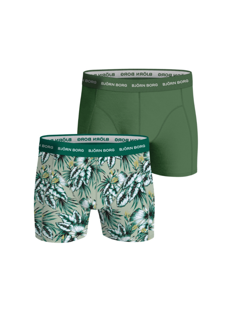 Björn Borg 2 - Pack Boxer Shorts Grøn - Mønster S Björn Borg
