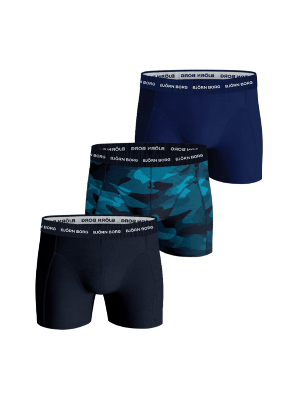 Björn Borg 3 - Pack Boxer Shorts Blå - Mørkeblå - Mønster M Björn Borg