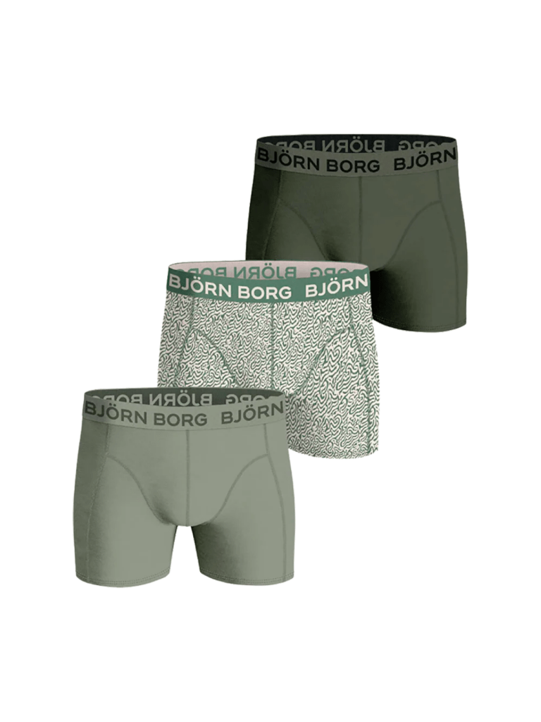 Björn Borg 3 - Pack Boxer Shorts Lysegrønne Farver - Mønster M Björn Borg