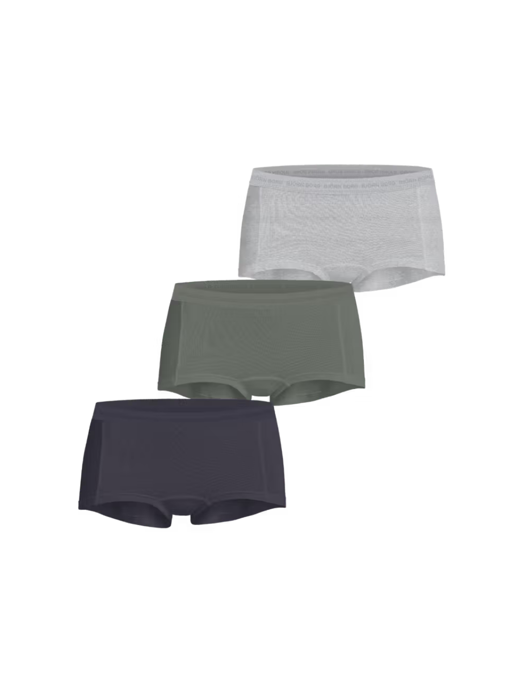 Björn Borg 3-pack Core Mini Shorts i Blå - Grøn - Grå
