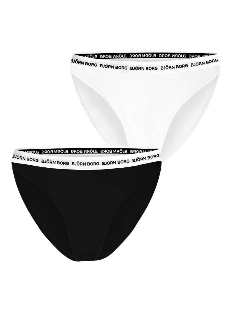 Björn Borg Hvid og Sort Highwaist Briefs 2 - Pack XS Björn Borg