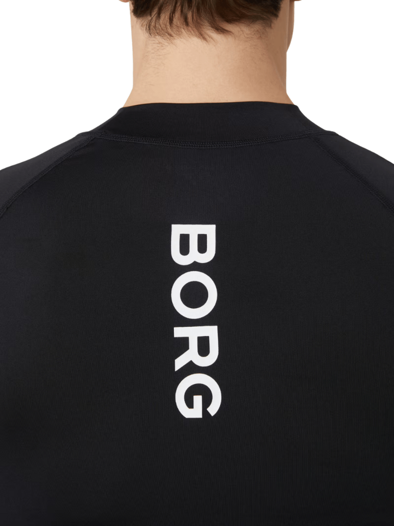 Björn Borg Sort Performance Mock Neck Langærmet T-Shirt M Björn Borg