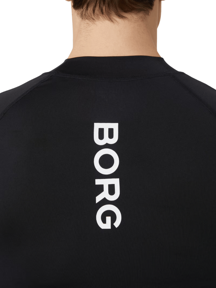 Björn Borg Sort Performance Mock Neck Langærmet T-Shirt M Björn Borg