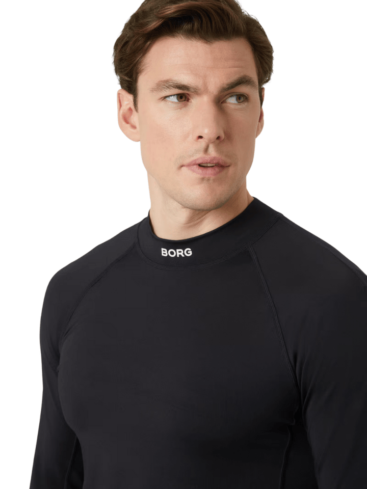 Björn Borg Sort Performance Mock Neck Langærmet T-Shirt M Björn Borg