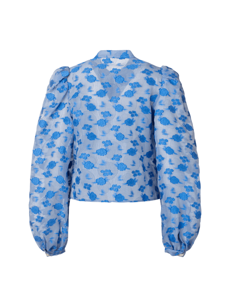 Blå Dolina Custommade Skjorte Med Blomstermønster 36/S Custommade