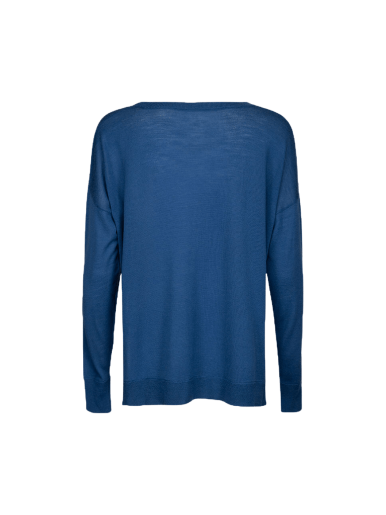 Blå Siri Månestråle Rundhalset Strik 0/XS Månestråle