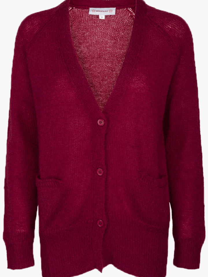 Bordeaux Clawson Månestråle Cardigan i Mohair 0/XS Månestråle