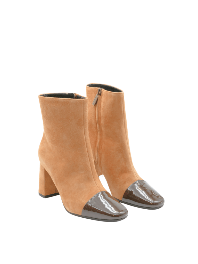 Brun Apair Carole Halvstøvle I Ruskind Med 7cm Hæl 35 Apair