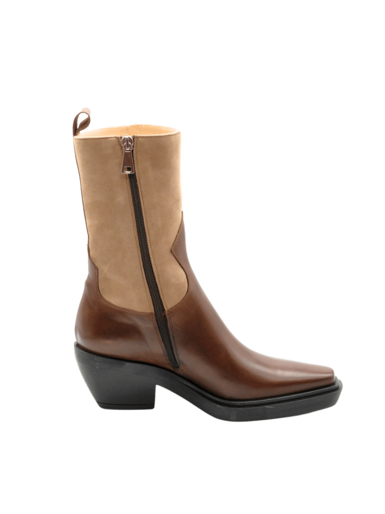 Brun Apair Cowboy Halvstøvle 35 Apair