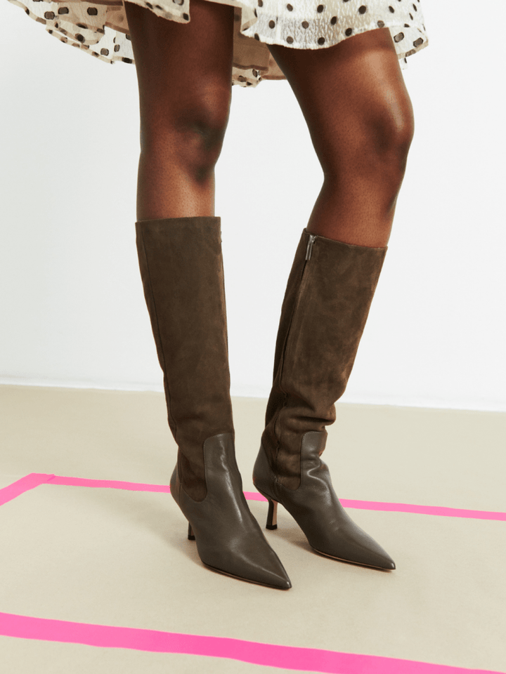 Brun Custommade Ally Støvle I Ruskind & Glat Skind 37 Custommade