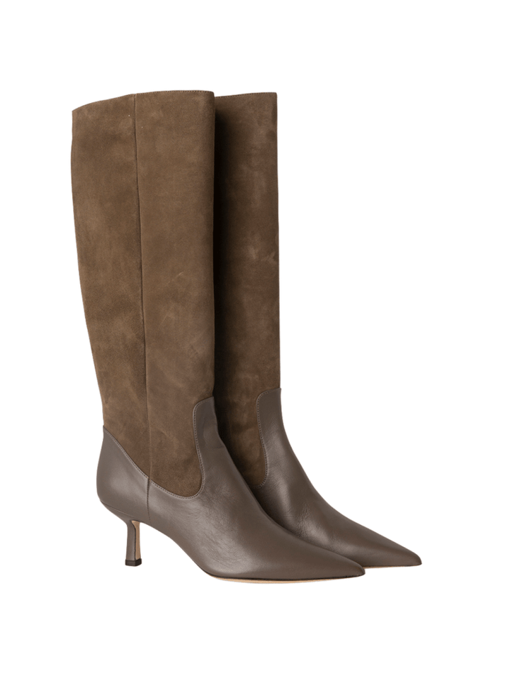 Brun Custommade Ally Støvle I Ruskind & Glat Skind 37 Custommade