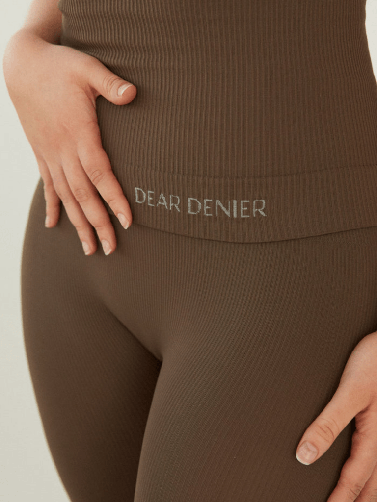 Brun Sømløs Dear Denier Rib Tank Top S/M Dear Denier