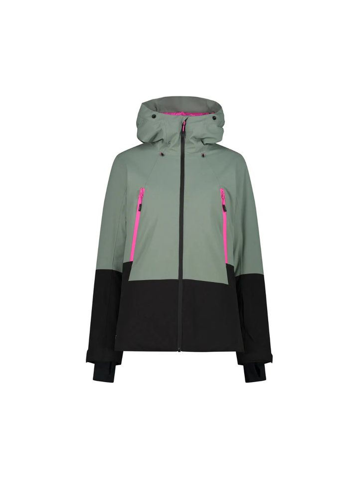 CMP Olivengrøn Fix Hood Dame Skijakke. Materialet er 100% polyester.