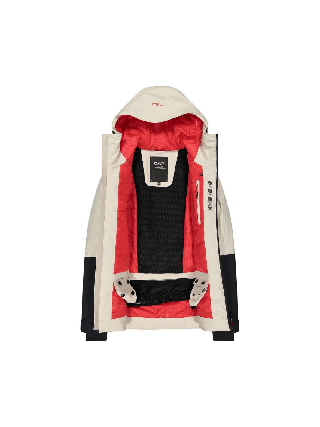 CMP Råhvid Fix Hood Dame Skijakke XS CMP